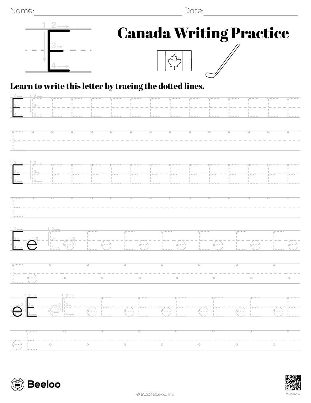 Canada Writing Practice Beeloo Printable Crafts And Activities For Kids