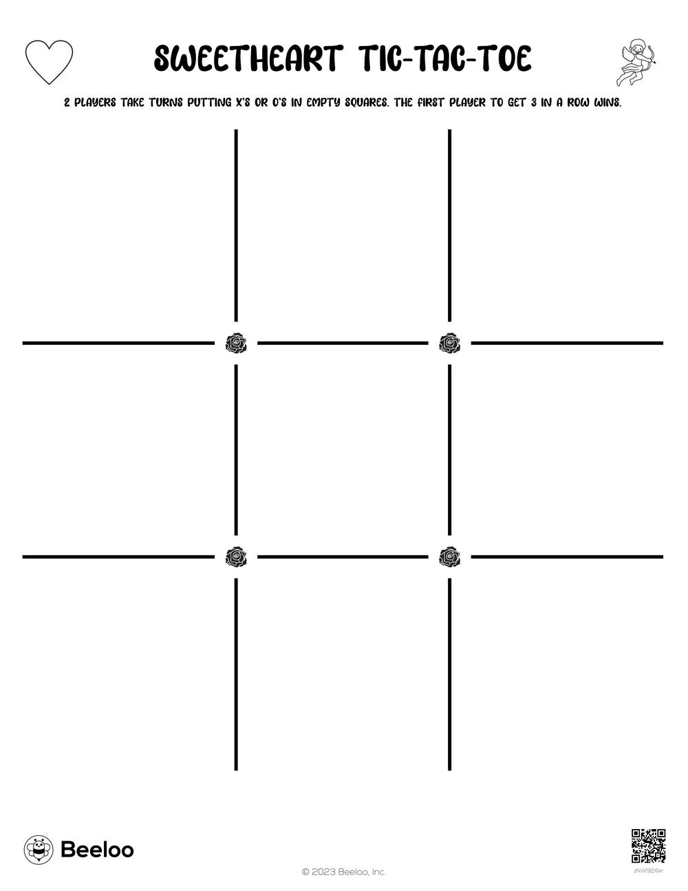 Sweetheart Tic Tac Toe Beeloo Printable Crafts And Activities For Kids
