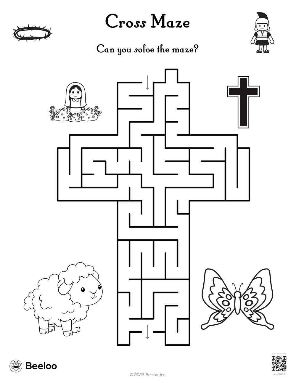 Cross Maze Beeloo Printable Crafts And Activities For Kids Cross Maze Beeloo Printable Crafts And Activities For Kids